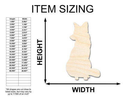 Unfinished Wood Sitting Fox Shape - Craft - up to 46" DIY