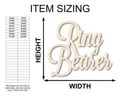 Unfinished Wood Ring Bearer Shape - Word Craft - up to 46"