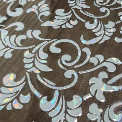 Holographic White Tooled Leather
