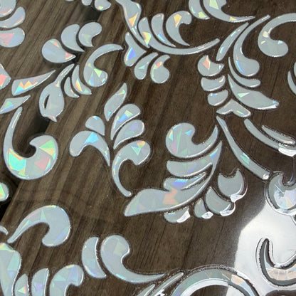 Holographic White Tooled Leather