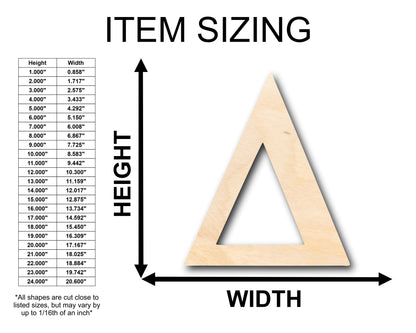 Unfinished Wood Bold Delta Shape - Craft - up to 46" DIY