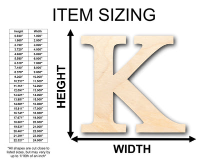 Unfinished Wood Bold Kappa Shape - Craft - up to 46" DIY