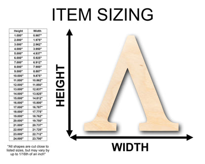 Unfinished Wood Bold Lambda Shape - Craft - up to 46" DIY