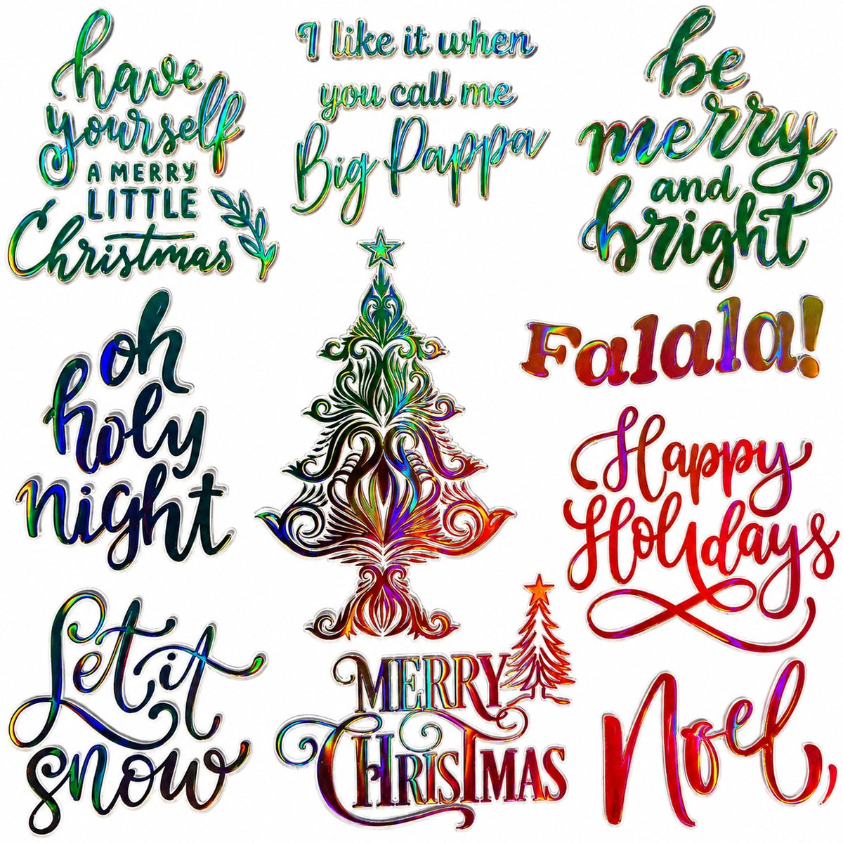 Holographic Christmas Sayings