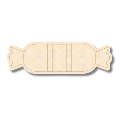 Unfinished Wood Etched Long Candy Shape | Paint By Line Crafts | up to 30" DIY