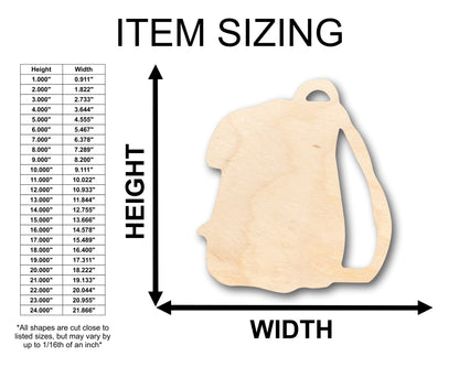 Unfinished Wood Backpack Shape - Craft - up to 46" DIY