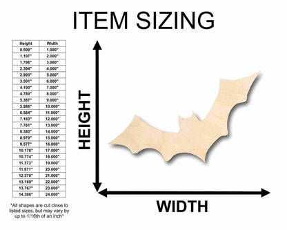 Unfinished Wood Bat Halloween Silhouette - Craft- up to 46" DIY