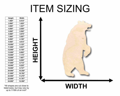Unfinished Wood Bear Standing Silhouette - Craft- up to 46" DIY
