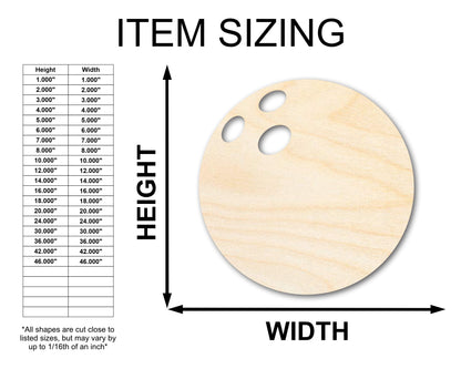 Unfinished Wood Bowling Ball Silhouette - Craft- up to 46" DIY