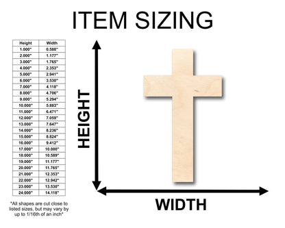 Unfinished Wood Tall Cross Shape - Christian - Craft - up to 46" DIY