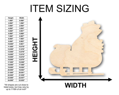 Unfinished Wood Santa Sleigh Shape - Christmas - Craft - up to 46" DIY