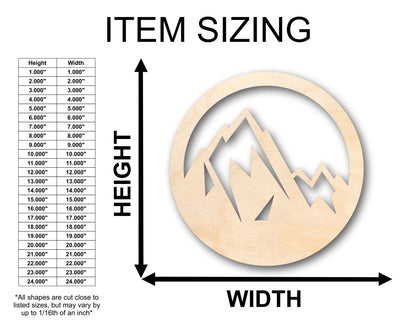 Unfinished Wood Mountain Peak Shape - Craft - up to 46" DIY