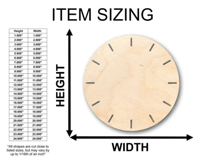 Unfinished Wood Simple Clock Shape - Craft - up to 46" DIY
