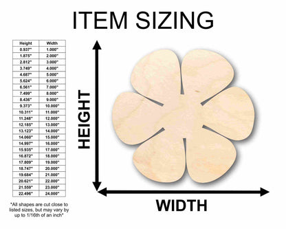 Unfinished Wood Daisy Rose Flower Petals Silhouette - Craft- up to 46" DIY