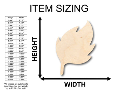 Unfinished Wood Earth Leaf Element Shape - Craft - up to 46" DIY