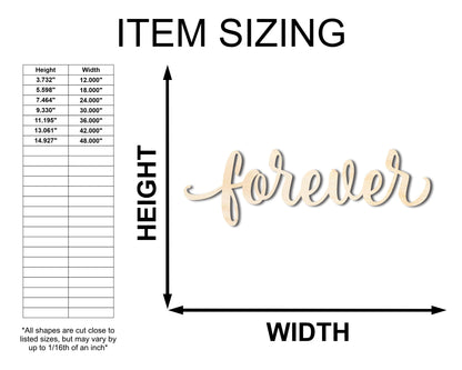 Unfinished Wood Forever Shape - Word Craft - up to 46"