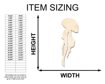 Unfinished Wood Jellyfish Silhouette - Craft - up to 46" DIY