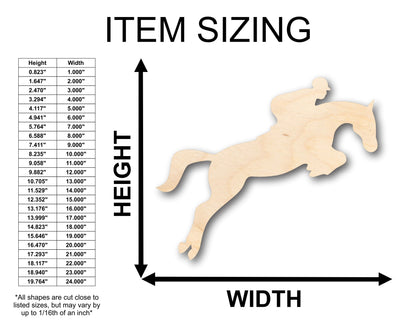 Unfinished Wood Jumping Horse with Rider Shape - Craft - up to 46" DIY