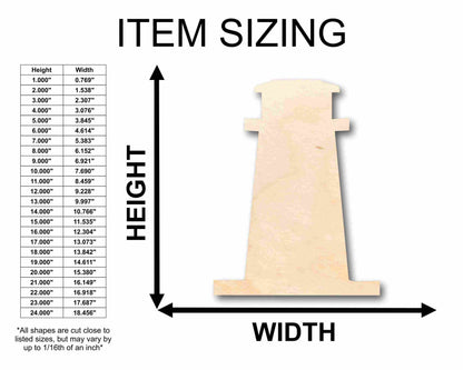 Unfinished Wood Light House Silhouette - Craft- up to 46" DIY