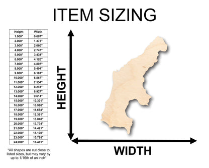 Unfinished Wood Saipan Shape - Craft - up to 46" DIY