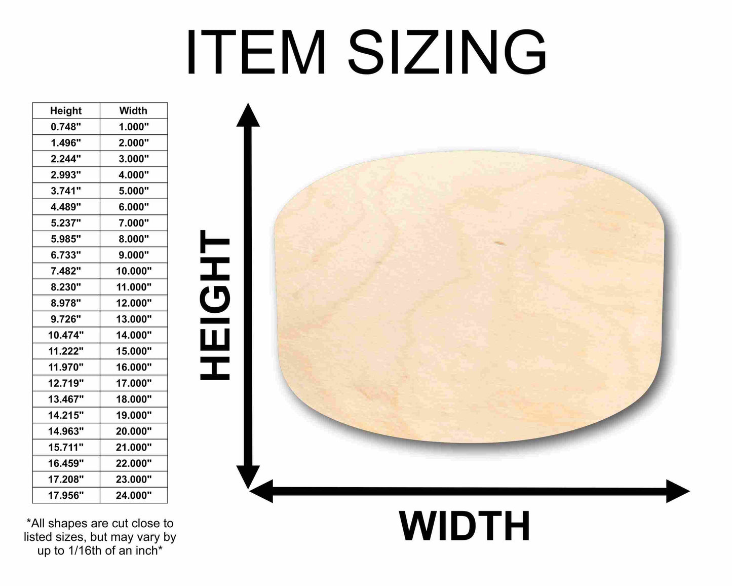 Unfinished Wood Single Hockey Puck Silhouette - Craft- up to 46" DIY