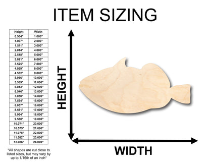 Unfinished Wood Trigger Fish Shape - Craft - up to 46" DIY