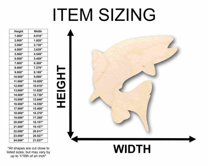 Unfinished Wood Trout Salmon Fish Silhouette - Craft- up to 46" DIY