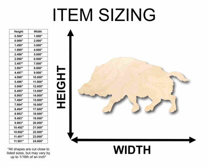 Unfinished Wood Warthog Wild Pig Silhouette - Craft- up to 46" DIY