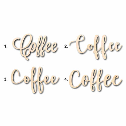 Coffee Sign Unfinished Wood Cutout Home Decor DIY