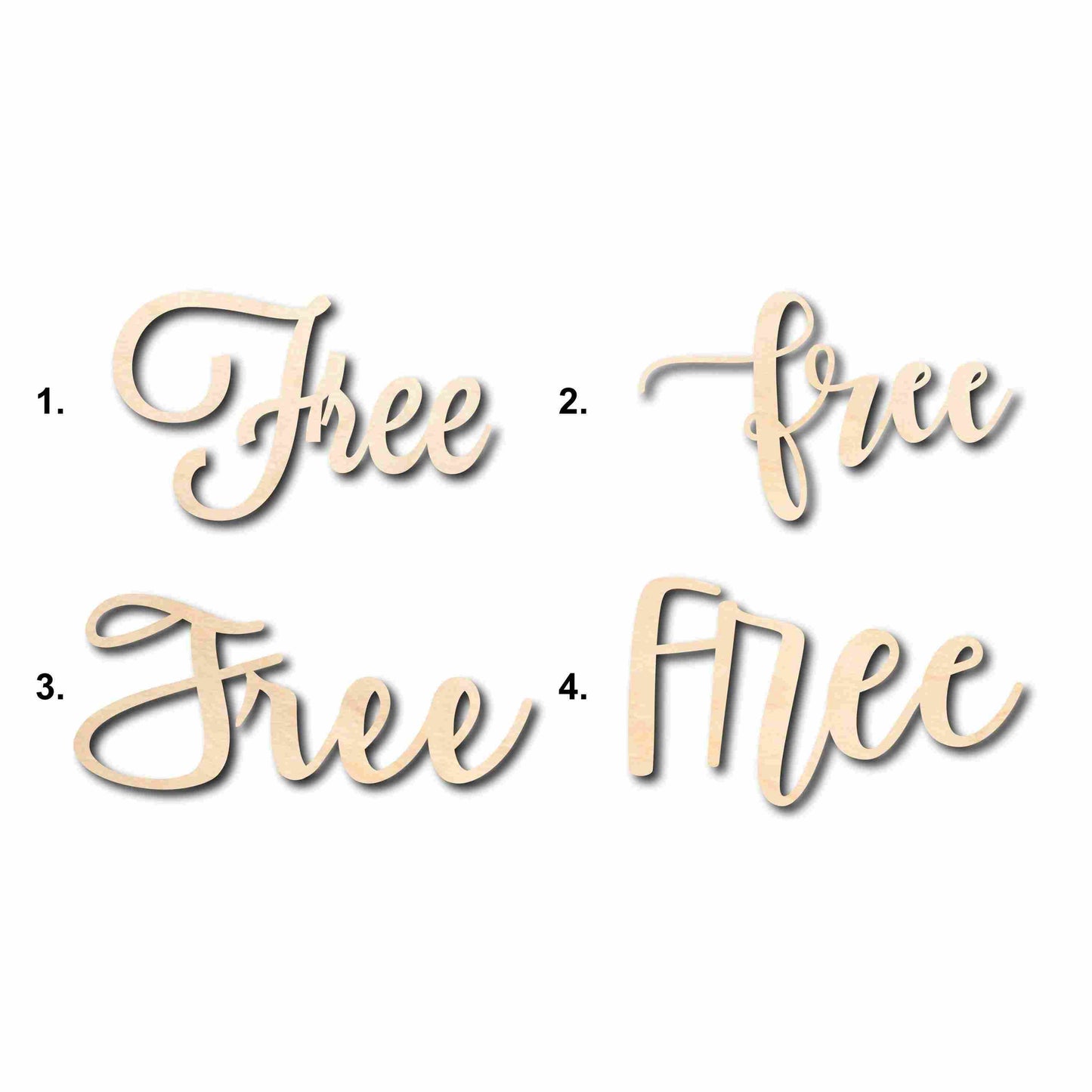 Free Sign Unfinished Wood Cutout Home Decor DIY