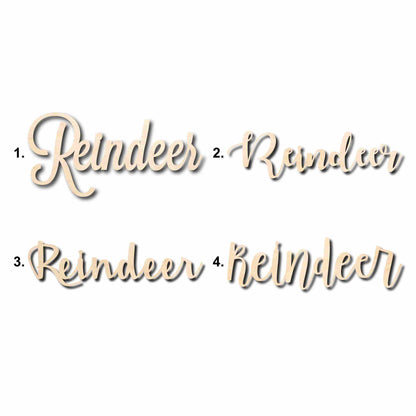 Reindeer Sign Unfinished Wood Cutout Home Decor DIY