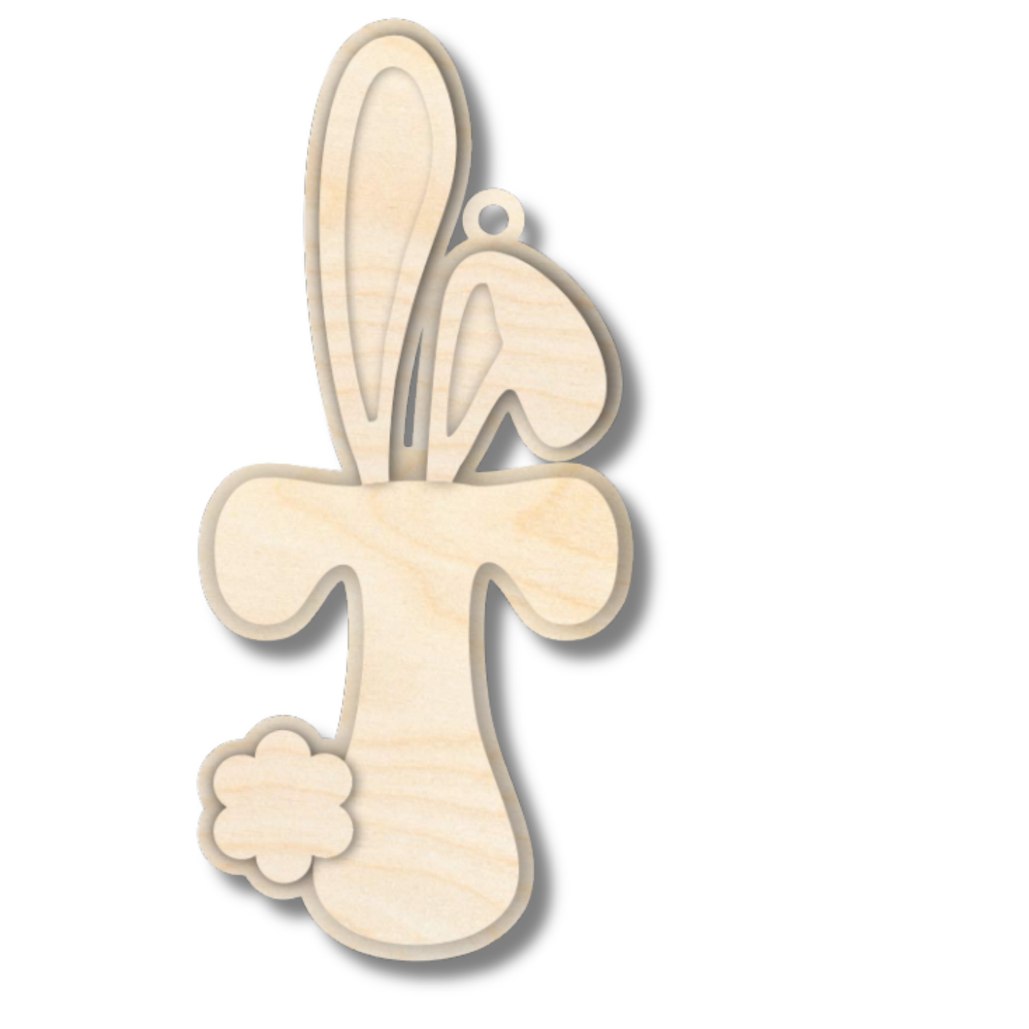 Unfinished Wood Layered Letter Bunny Tags| A-Z | 4 Piece | 6" Tall | 1/8" Wood | Wood Craft DIY