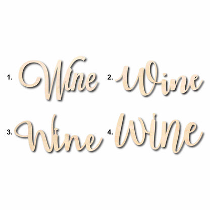 Wine Sign Unfinished Wood Cutout Home Decor DIY