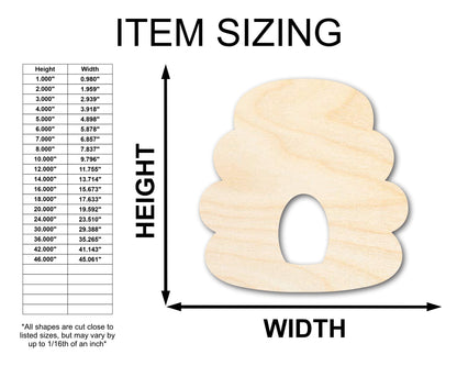 Unfinished Wood Beehive Shape - Craft - up to 46"