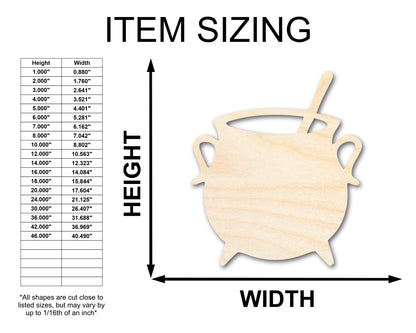 Unfinished Wood Cauldron Brew Shape - Craft - up to 46"