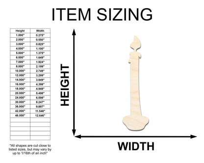 Unfinished Wood Candlestick Shape - Craft - up to 46"