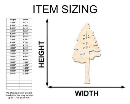 Unfinished Wood Sequoia Tree Shape - Craft - up to 46"