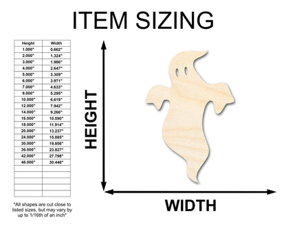 Unfinished Wood Ghost Shape - Craft - up to 46"