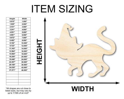 Unfinished Wood Wizard Cat Shape - Craft - up to 46"