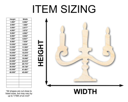Unfinished Wood Candelabra Shape - Craft - up to 46"