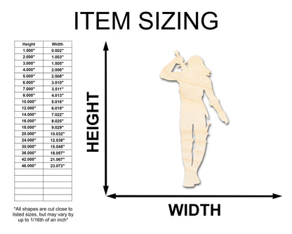 Unfinished Wood Swordsman Shape - Craft - up to 46"