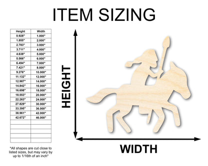 Unfinished Wood Spearman Shape - Craft - up to 46"