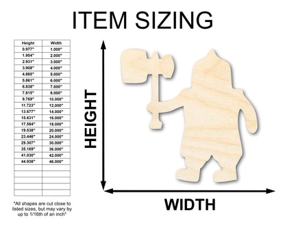 Unfinished Wood Dwarf Shape - Craft - up to 46"
