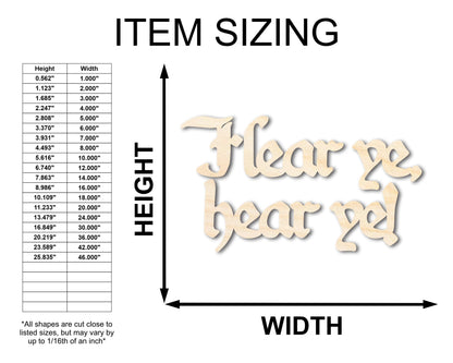 Unfinished Wood Hear ye, hear ye! Shape - Craft - up to 46"