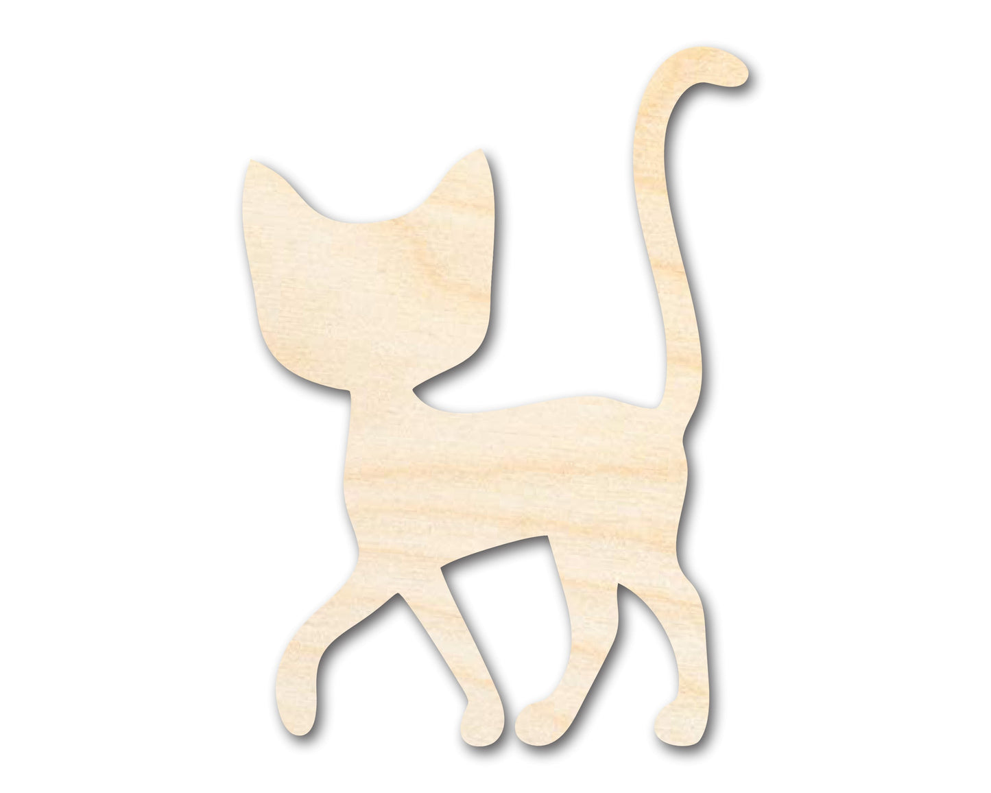 Unfinished Wood Cat Silhouette Shape - Craft - up to 46"