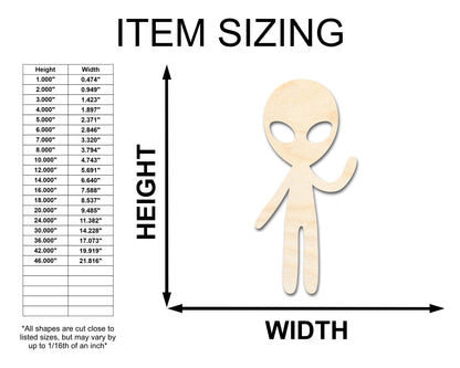 Unfinished Wood Alien Greetings Shape - Craft - up to 46"