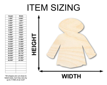 Unfinished Wood Raincoat Shape - Craft - up to 46"