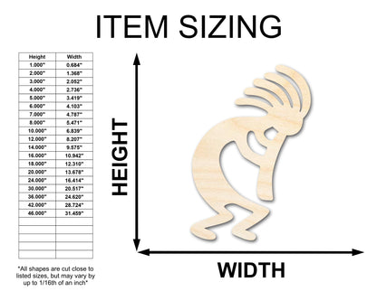 Unfinished Wood Kokopelli Shape - Craft - up to 46"