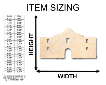 Unfinished Wood Alamo Shape - Texas - Craft - up to 46" DIY