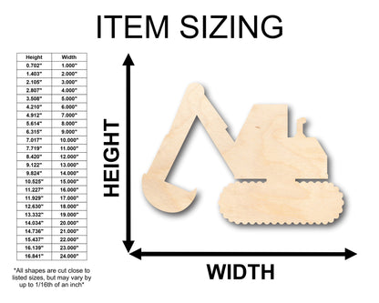 Unfinished Wood Back Hoe Construction Shape - Craft - up to 46" DIY